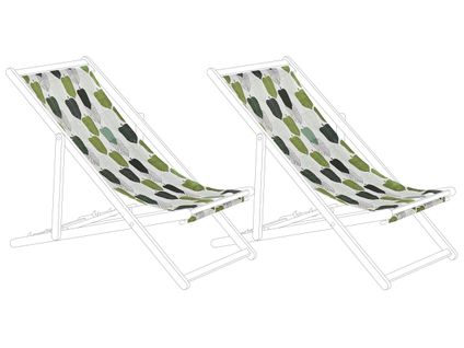 Lot De 2 Textiles Pour Chaises Longues Motif Feuilles Multicolores Anzio / Avellino