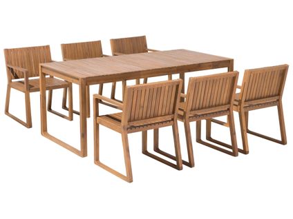 Set De Salle à Manger Bois Solide Bois Clair Sassari