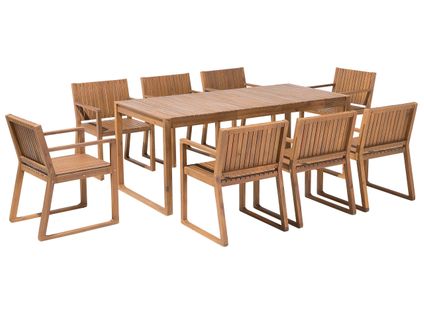 Set De Salle à Manger Bois Solide Bois Clair Sassari