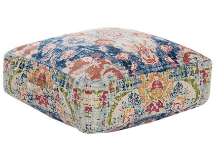 Pouf En Coton Multicolore 50 X 50 X 20 Cm Oued