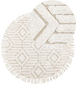 Tapis En Coton Beige D 140 Cm Horasan