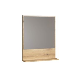 Miroir De Salle De Bain 60cm Avec Étagère Chêne Décor