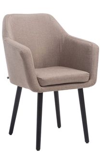 Chaise De Salle À Manger Utrecht En Tissu Avec Pieds En Bois Taupe/noir