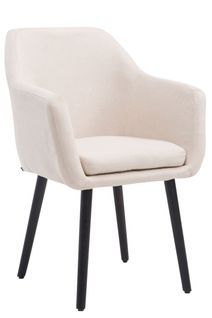 Chaise De Salle À Manger Utrecht En Tissu Avec Pieds En Bois Beige/noir