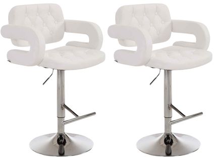 Lot De 2 Tabourets De Bar Dublin En Similicuir Blanc