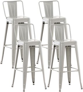 Lot De 4 Tabourets De Bar Mason Argent