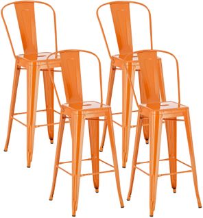 Lot De 4 Tabourets De Bar Design Aiden Orange