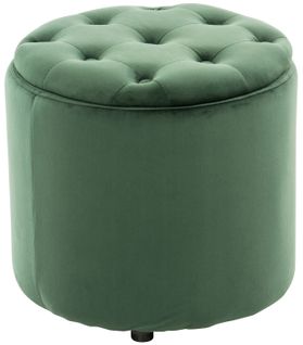 Tabouret Bas Pantin En Velours Avec Espace De Rangement Vert