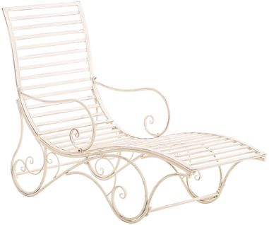 Chaise Longue Pour Jardin Amiens En Fer Forgé Crème Antique