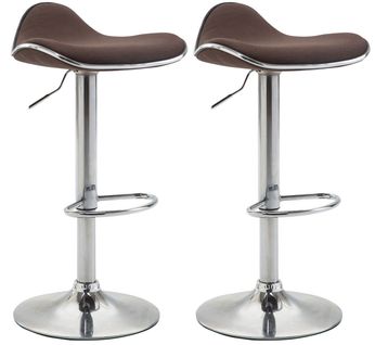 Lot De 2 Tabourets De Bar Shanghai En Tissu Marron