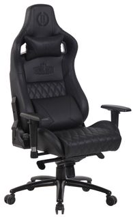 Fauteuil De Bureau Gamer Keren En Véritable Cuir Noir