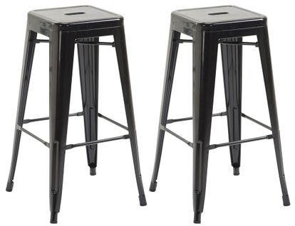Lot De 2 Tabourets De Bar Joshua V2 En Métal Noir
