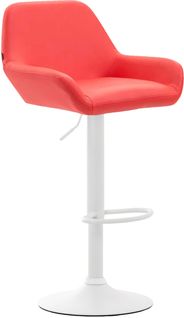 Tabouret De Bar Braga Similicuir Avec Pied En Métal Rouge/blanc