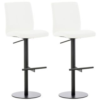 Lot De 2 Tabourets De Bar Cadiz En Similicuir Blanc /noir