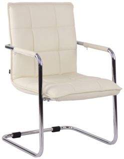 Chaise Cantilever Gandia En Similicuir Crème/chrome