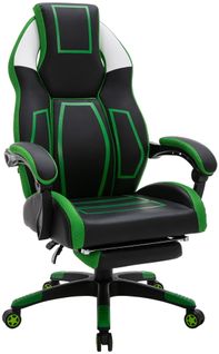 Fauteuil De Bureau Gamer Clovis En Similicuir Noir / Vert