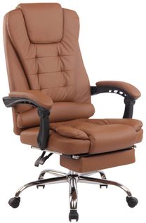 Fauteuil De Bureau Oxygen En Tissu Ou Similicuir Marron Clair/similicuir