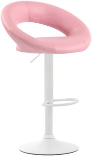 Tabouret De Bar Olinda En Similicuir Rose/blanc