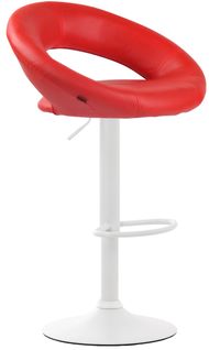Tabouret De Bar Olinda En Similicuir Rouge/blanc