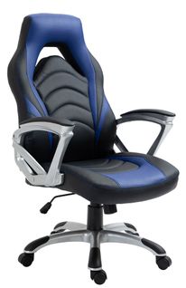 Fauteuil De Bureau / Gaming Foxton En Similicuir Noir / Bleu
