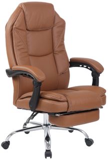 Fauteuil De Bureau Castle Similicuir Marron Clair