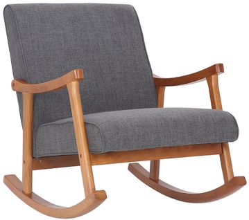 Chaise À Bascule Morelia En Tissu Avec Pieds Noyer Gris Clair