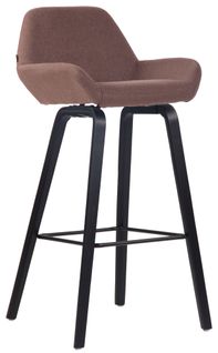 Tabouret De Bar Newnan En Tissu À 4 Pieds Marron/bois De Chêne Noir