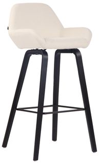 Tabouret De Bar Newnan En Tissu À 4 Pieds Crème/bois De Chêne Noir