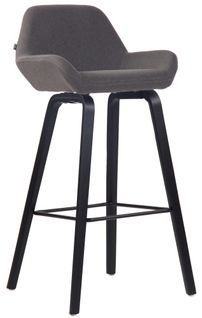 Tabouret De Bar Newnan En Tissu À 4 Pieds Gris Foncé/bois De Chêne Noir