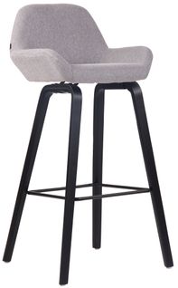 Tabouret De Bar Newnan En Tissu À 4 Pieds Gris/bois De Chêne Noir
