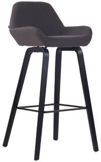 Tabouret De Bar Newnan En Tissu À 4 Pieds Noir /bois De Chêne Noir