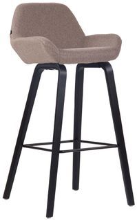Tabouret De Bar Newnan En Tissu À 4 Pieds Taupe/bois De Chêne Noir