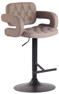 Tabouret De Bar Dublin Tissu Avec Pied En Métal Taupe/noir