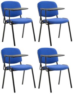 Lot De 4 Chaises Ken En Tissu Avec Tablette Rabattable Bleu
