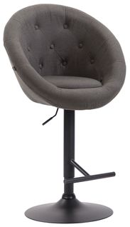 Tabouret De Bar London V2 En Tissu Avec Pied Et Repose-pieds En Métal Gris Foncé/noir