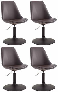 Lot De 4 Chaises De Salle À Manger Maverick Similicuir Avec Pied Trompette Marron/noir