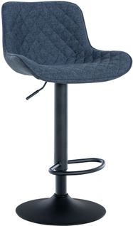 Tabouret De Bar Minosa Réglable Et Pivotant Bleu/tissu