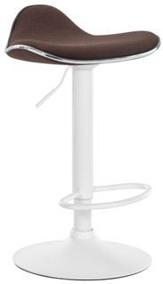 Tabouret De Bar Shanghai Tissu Avec Pied En Métal Marron/blanc