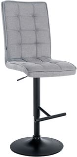 Tabouret De Bar Peking En Tissu Réglable Et Pivotant Gris Clair/noir
