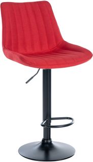 Tabouret De Bar Toni En Tissu Pied Trompette En Métal Rouge/noir