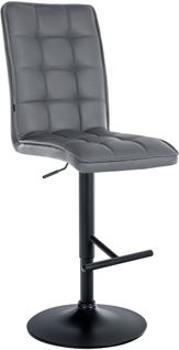 Tabouret De Bar Peking En Similicuir Réglable Et Pivotant Gris/noir