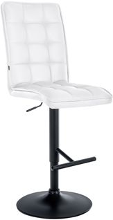 Tabouret De Bar Peking En Similicuir Réglable Et Pivotant Blanc /noir