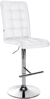 Tabouret De Bar Peking En Similicuir Réglable Et Pivotant Blanc /chrome