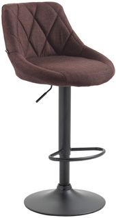 Tabouret De Bar Lazio En Tissu Hauteur Réglable Siège Pivotant Marron/noir