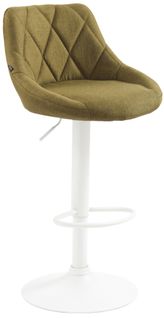 Tabouret De Bar Lazio En Tissu Hauteur Réglable Siège Pivotant Vert/blanc