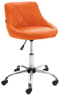 Tabouret De Travail Lazio Réglable En Hauteur Et Pivotant Orange/similicuir
