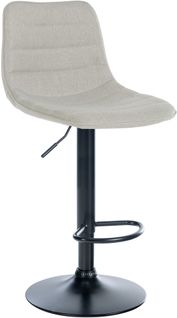 Tabouret De Bar Lex En Tissu Pied Trompette En Métal Crème/noir