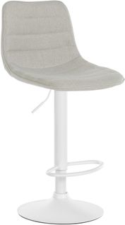 Tabouret De Bar Lex En Tissu Pied Trompette En Métal Crème/blanc