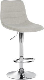 Tabouret De Bar Lex En Tissu Pied Trompette En Métal Crème/chrome