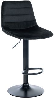 Tabouret De Bar Lex En Velours Pied Trompette En Métal Noir /noir
